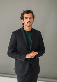 Blazer semi-entoilé flanelle navy